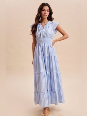 In Loom Striped Tiered Maxi Dress